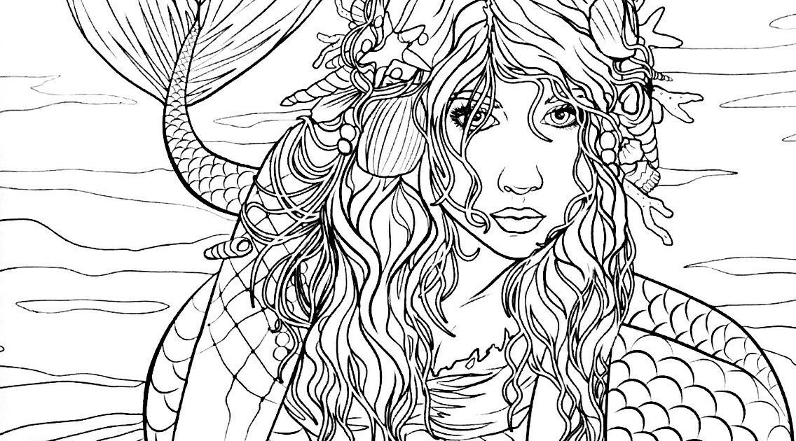 fantasy ausmalbilder meerjungfrau erwachsene - coloring