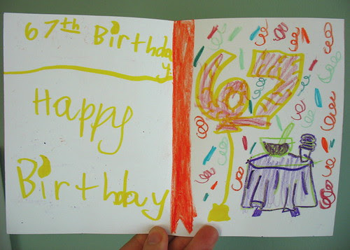 Ava Thursday: Pap Paw's Birthday Card