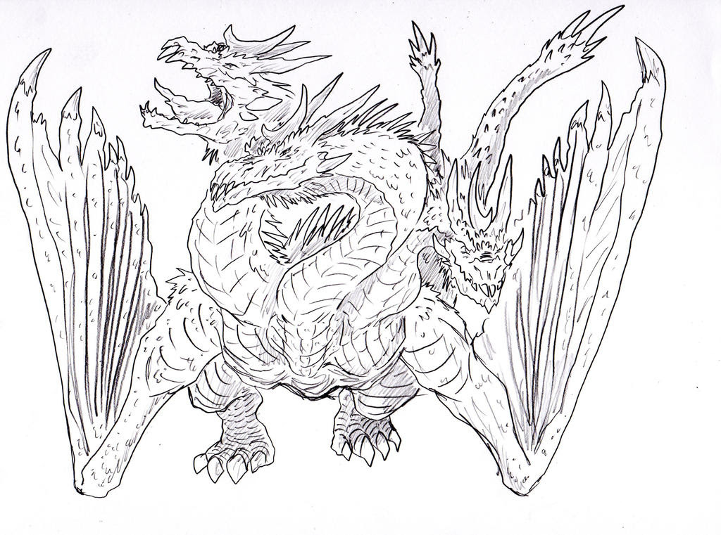 King Adora From Godzilla Coloring Pages : Godzilla Attacked By The