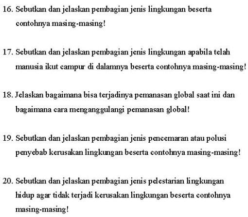 Contoh Soal Uraian Pemanasan Global Dan Jawabannya Soal Dan Jawaban