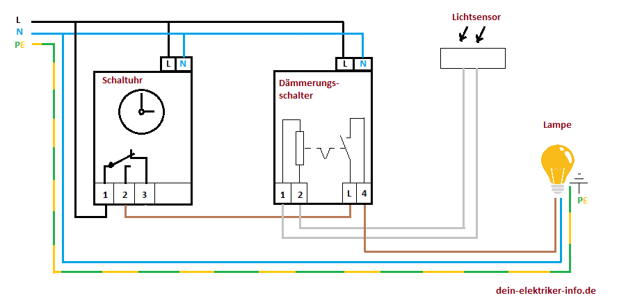 Schaltplan Dämmerungsschalter Mit Zeitschaltuhr