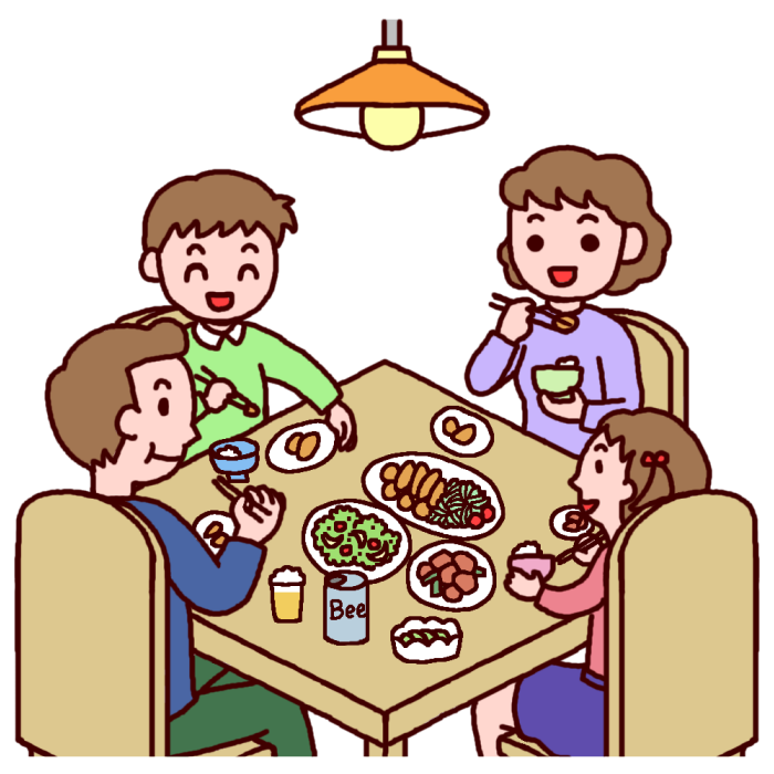 上選択 家族 食事 イラスト 写真素材 フォトライブラリー