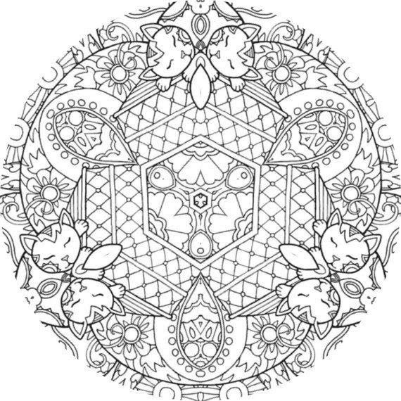 Anime Mandala Coloring Pages - Free Coloring Page