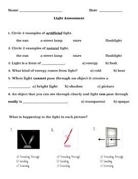 Physics Light Worksheet - Blog Shares