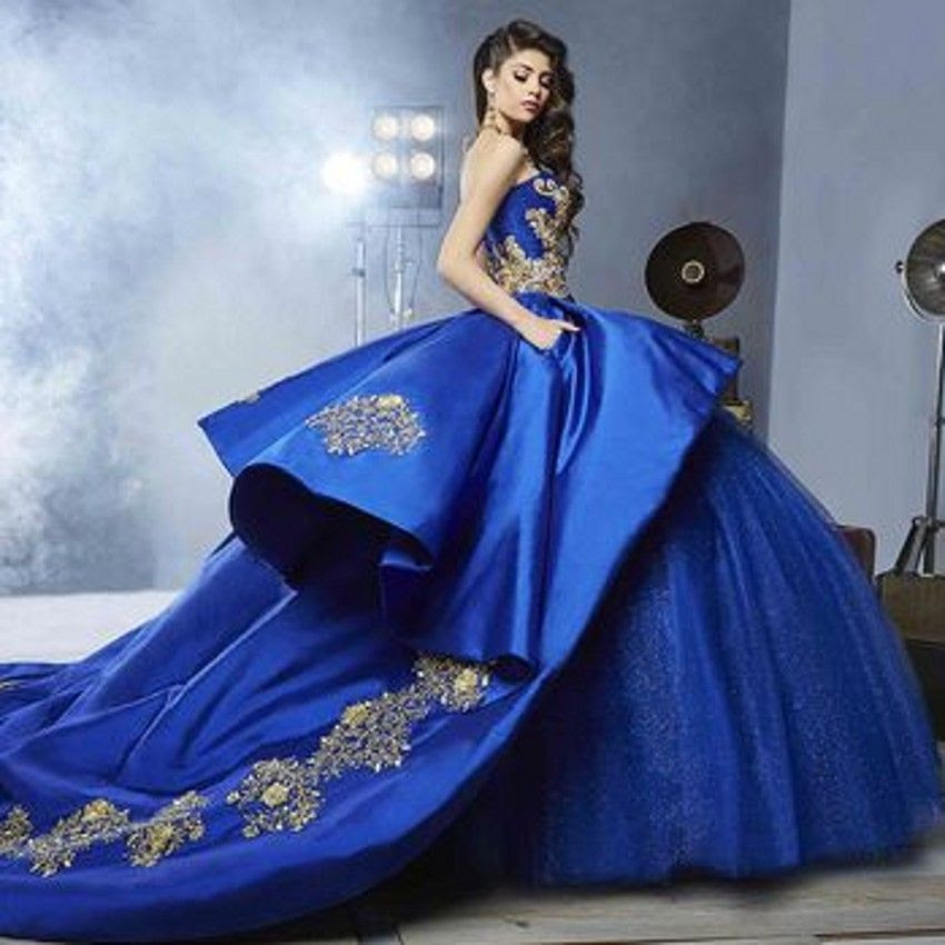 royal blue ball gown quinceanera dresses