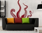Medium Kraken/Octopus Tentacles Vinyl Wall Decal-Choose Any Color - Pillboxdesigns