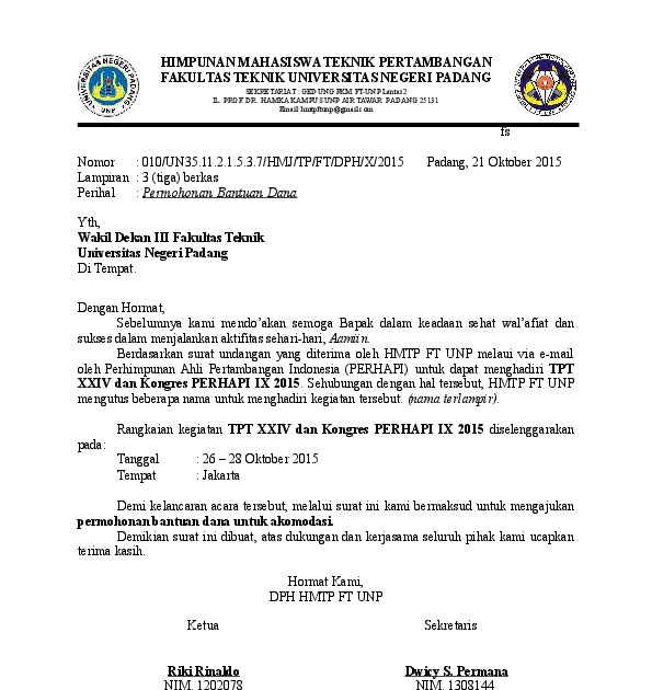 Contoh Surat Resmi Perusahaan Doc
