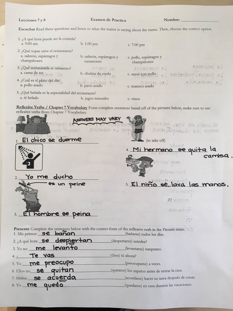 Bestseller Spanish 2 Chapter 8 Test Answers