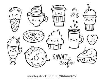 Dibujos Kawaii Comida Para Colorear | Dibujos I Para Colorear