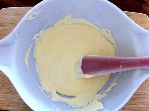 Lemon Curd Partly Folded into Whipped Cream