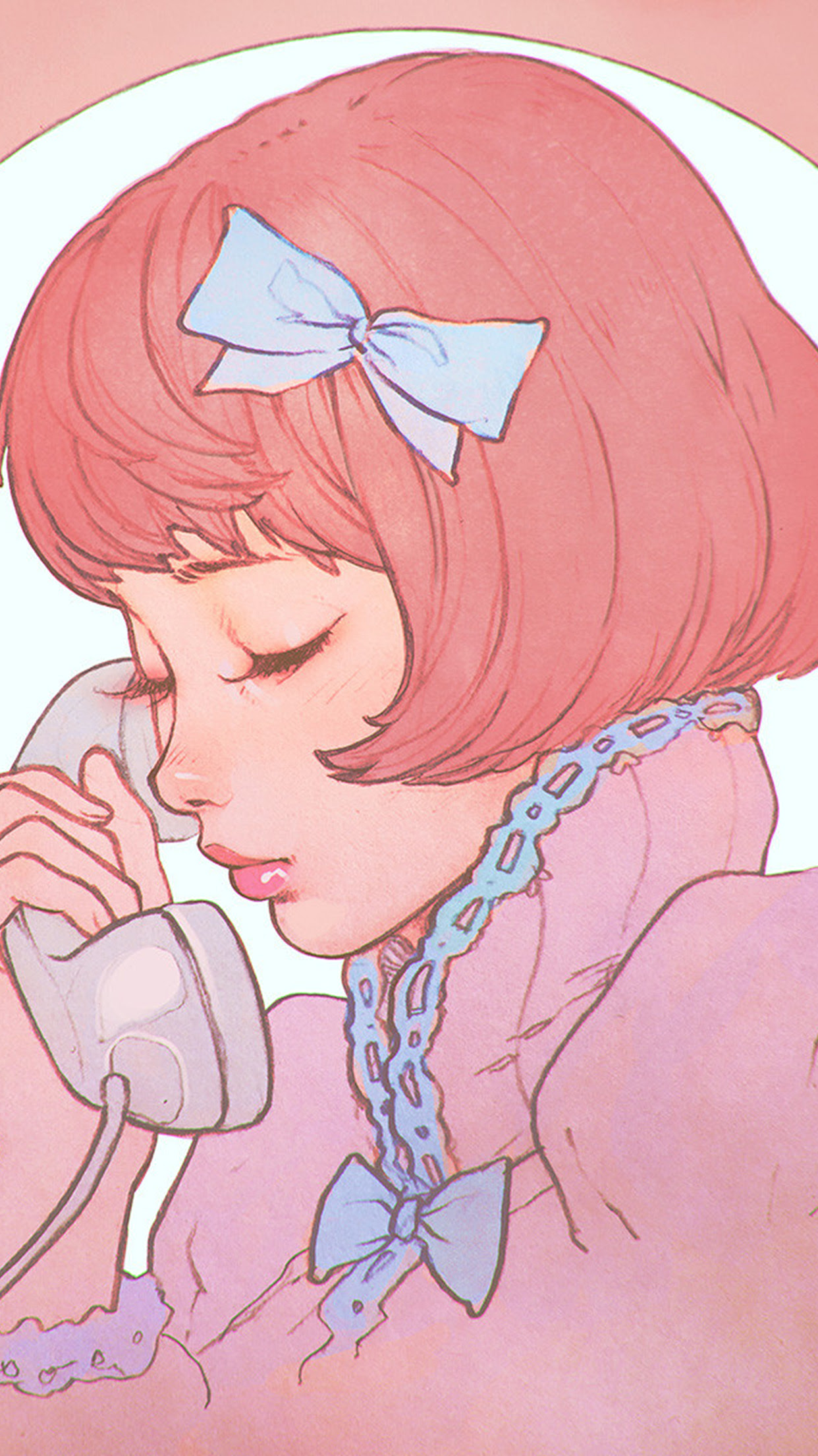 Cute Pink Anime Wallpaper Artistic Joyful