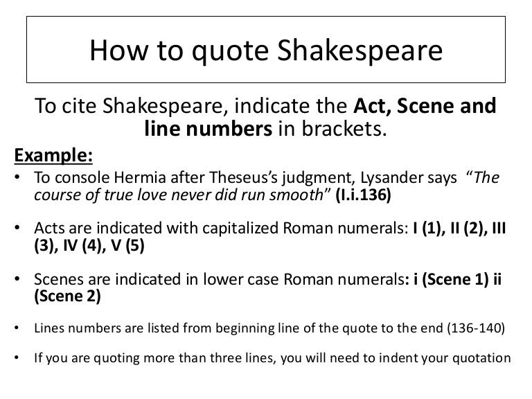 Quote Shakespeare Mla / Macbeth Essay Prompt With How To