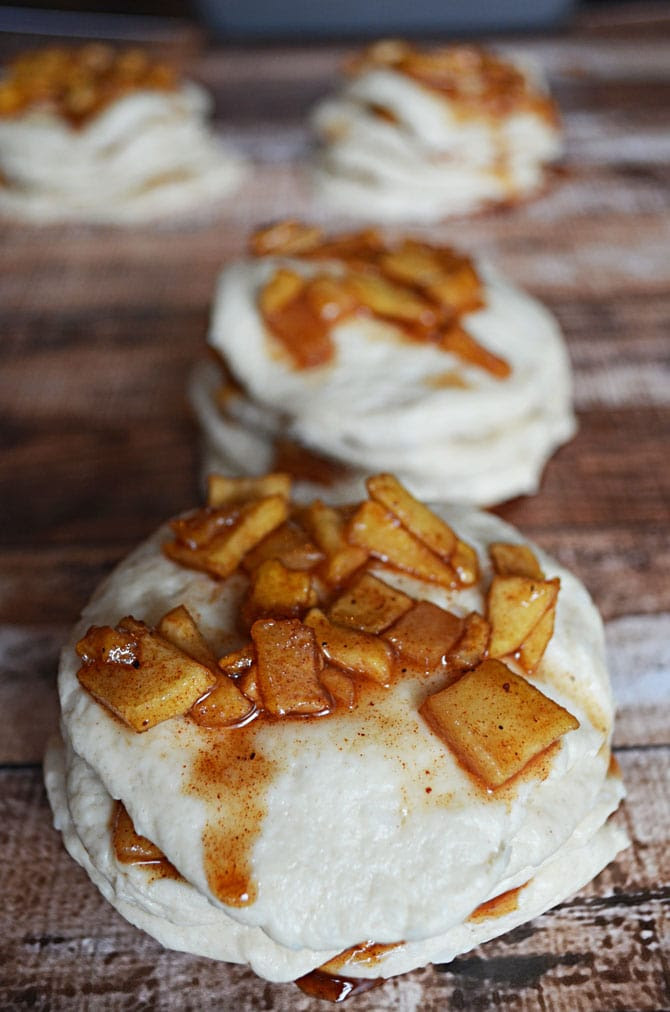 Apple Fritter Pull-Apart Bread in the making