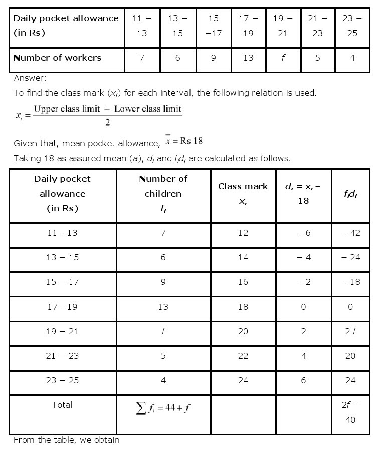 NCERT Solutions for Class 10th Maths Chapter 14 - Statistics