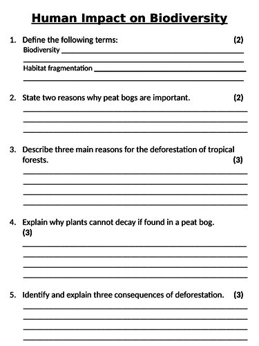 6 3 Biodiversity Worksheet Answers - Worksheet List
