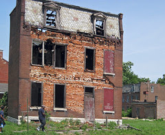 Facade with missing bricks