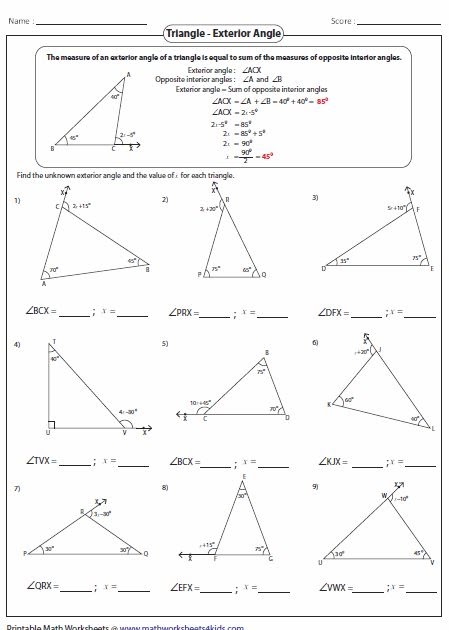 Interior Angles Sum Of The Angles Of A Triangle Activity