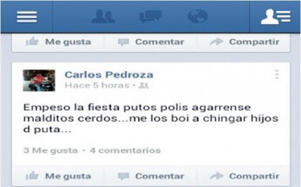 El mensaje del hijo del alcalde panista de Ocampo, Francisco Pedroza Torres.