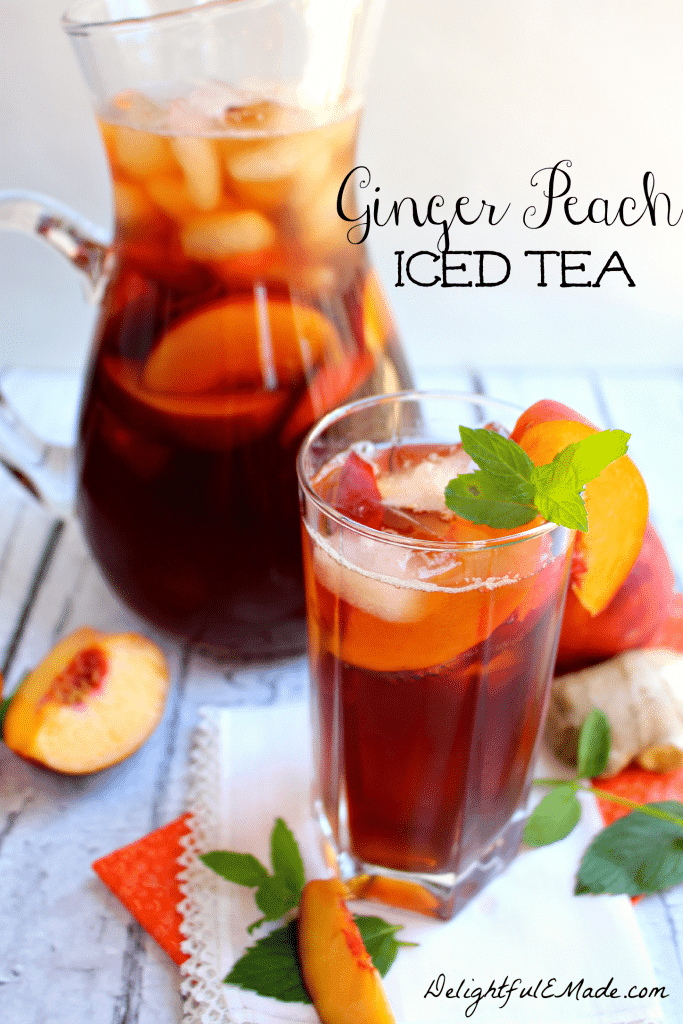 A refreshing, thirst-quenching iced tea perfect for sipping on a hot summer day! This delicious beverage has amazing peach and ginger flavor, and way better than any powdered mix!