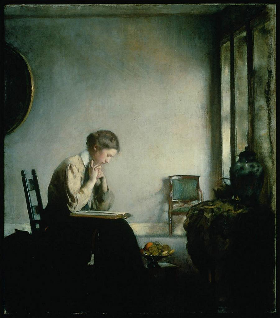 Edmund C. Tarbell, Girl Reading Edmund C. Tarbell, Girl Reading
