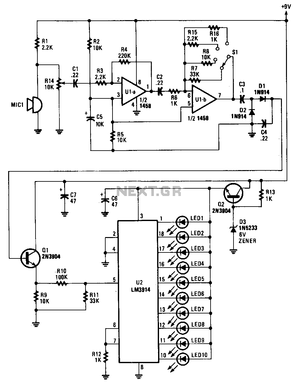 Vu Meter Using Lm3915 - PCB Designs