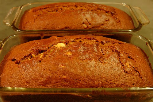Pumpkin almond and pumpkin ginger breads just out of the oven by Eve Fox, Garden of Eating blog, copyright 2011