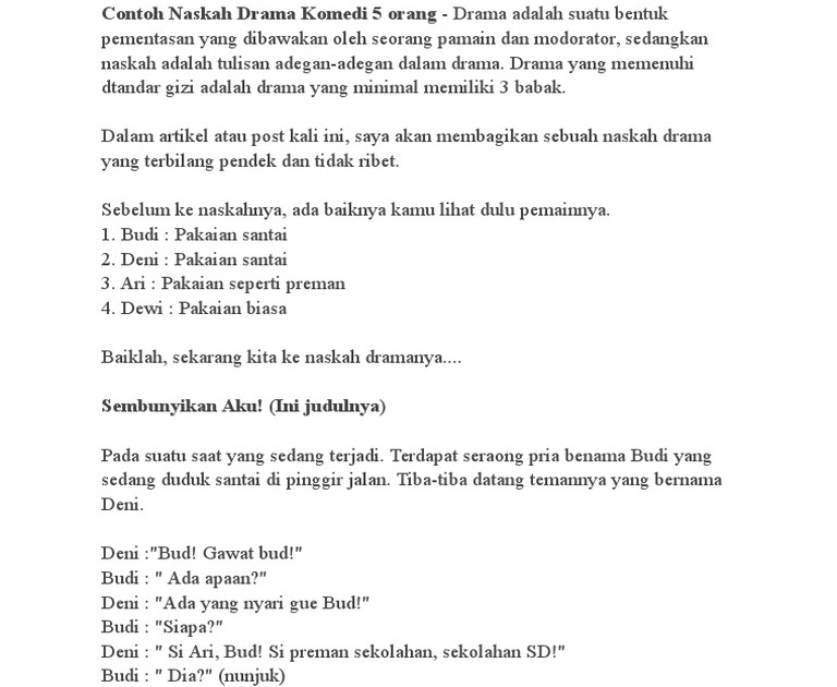 Contoh Laporan Drama
