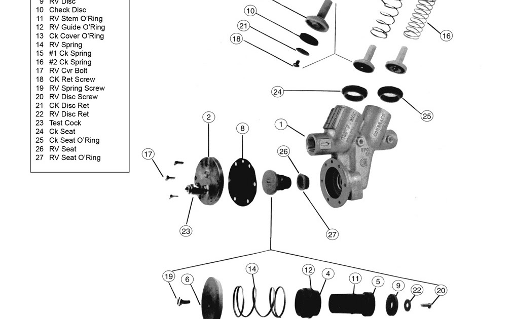 Backflow Preventer Parts Diagram - General Wiring Diagram