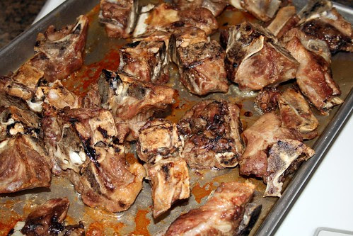 Browned pork necks