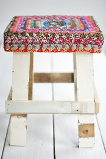 wood & twine wool stool
