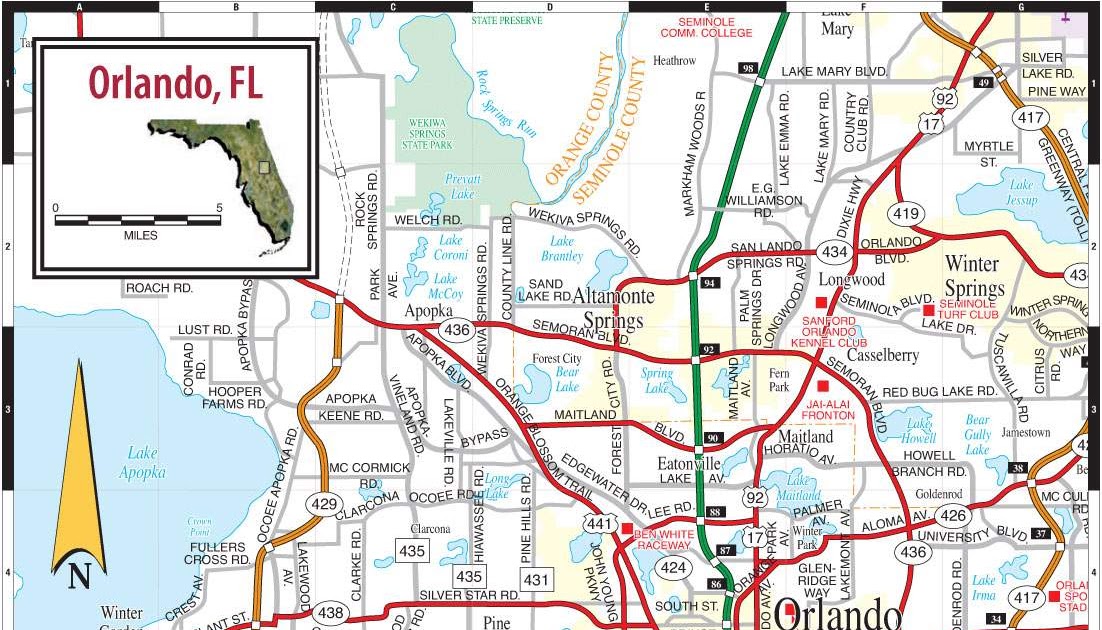 Map Of Orlando Florida And Surrounding Areas