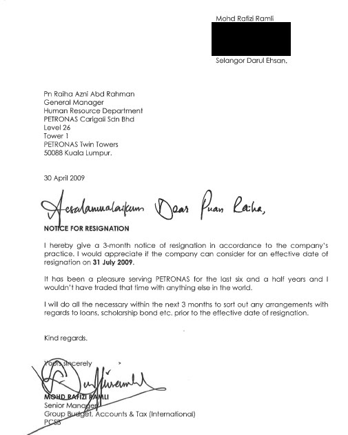 17+ Contoh Surat Resign Letter Malaysia  Kumpulan Letter
