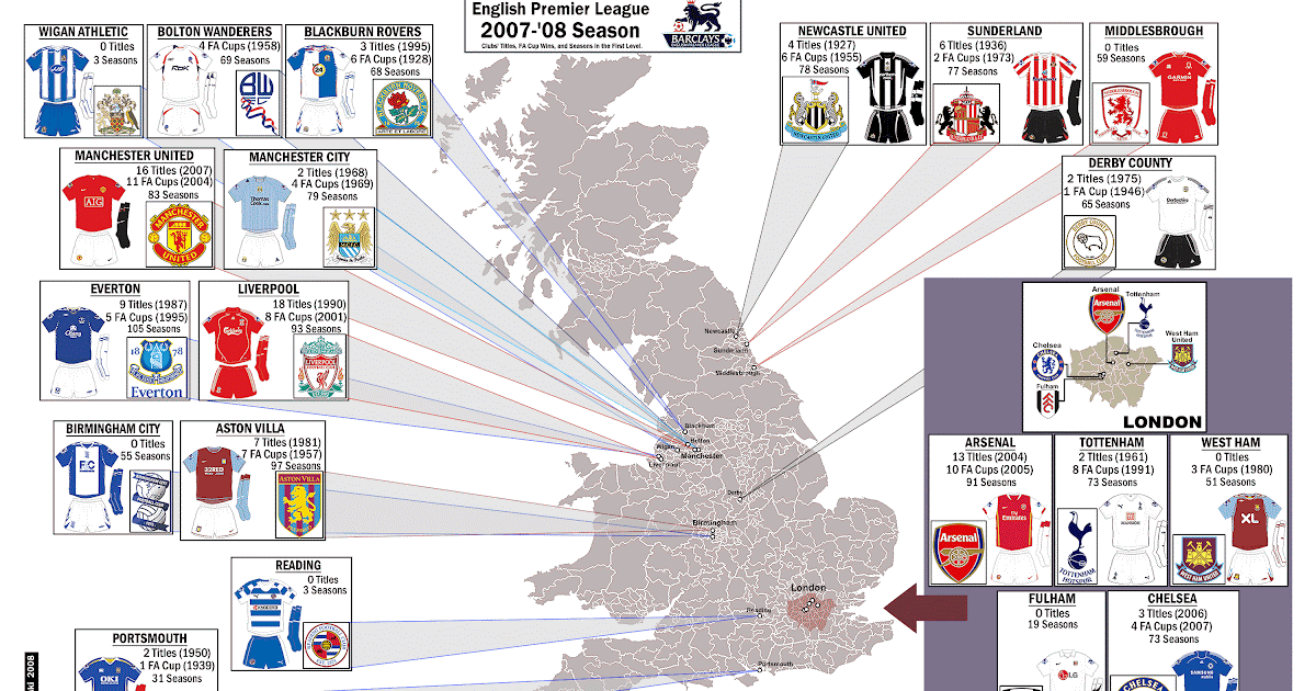 Premier League Map Of England AFP CV
