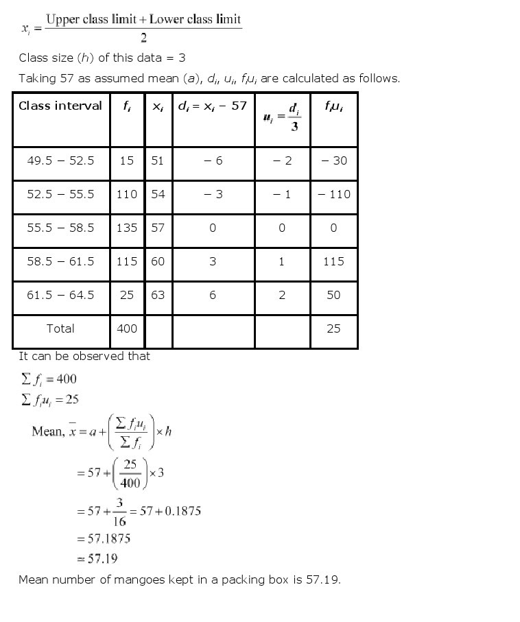 NCERT Solutions for Class 10th Maths Chapter 14 - Statistics