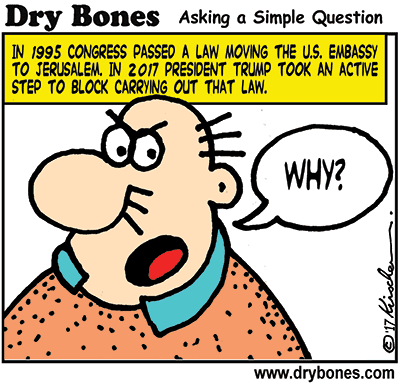 Dry Bones cartoon,Israel, Jerusalem, six-day war,Trump,embassy, waiver,