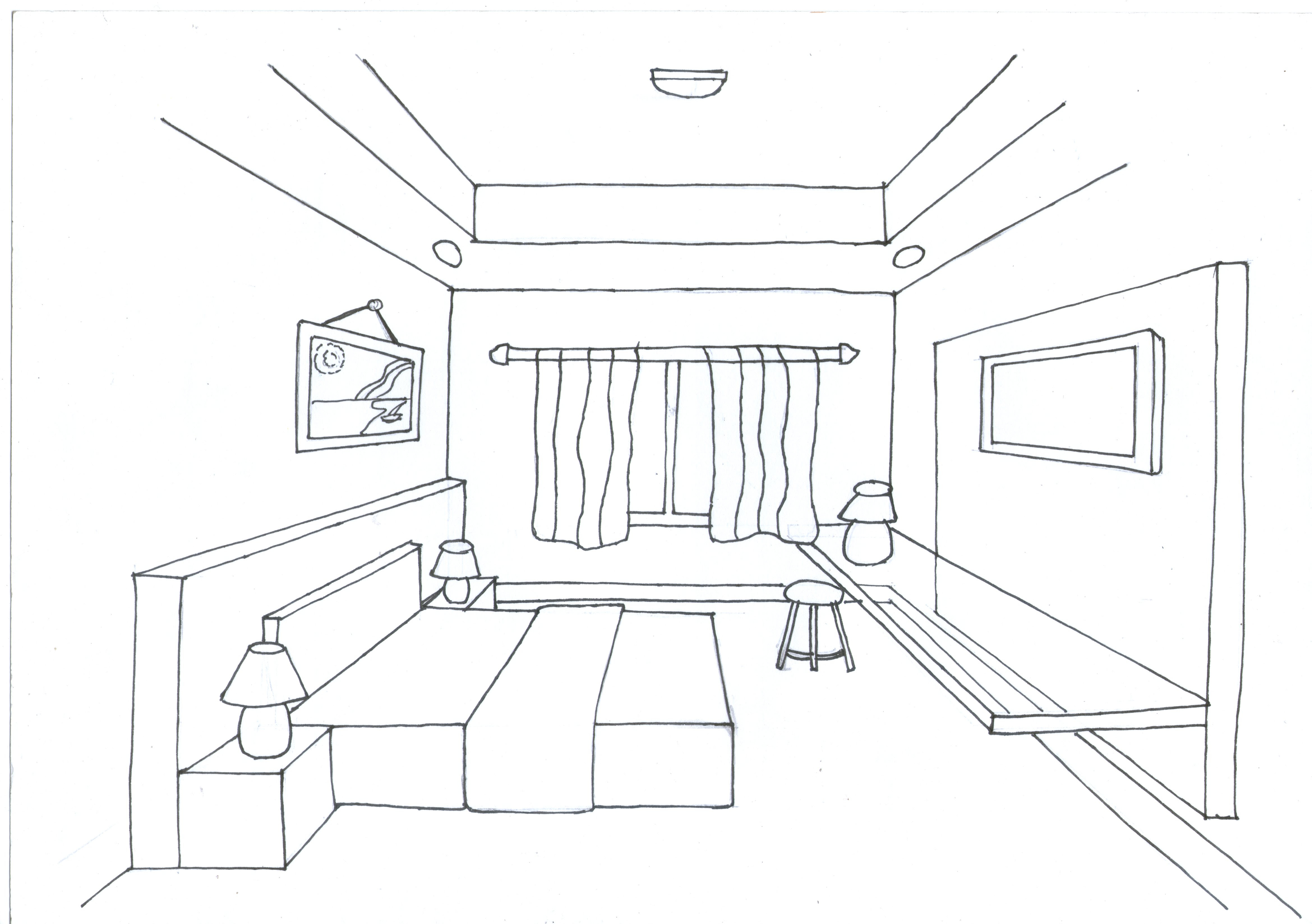 Рисунок комнаты 7 класс легко. Интерьер комнаты рисунок. Комната в перспективе. Нарисовать комнату в перспективе. Комната в перспективе рисунок.