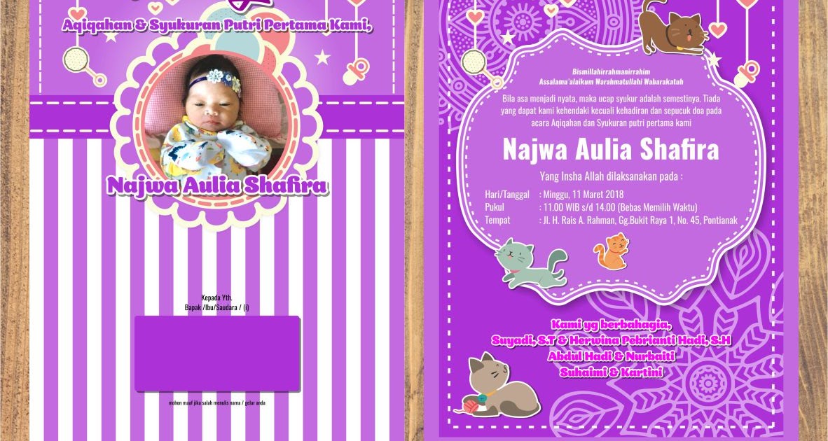 Edit Kartu Ucapan Aqiqah