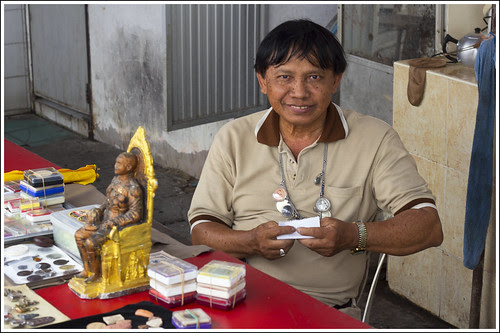 Buddha amulet seller in Phuket Town