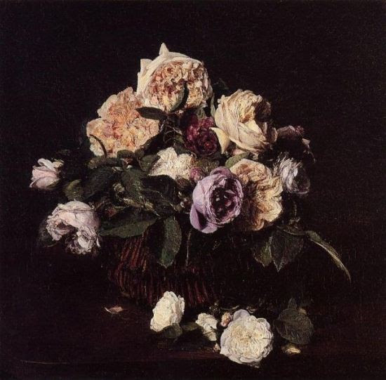 rosesinabasketonatable