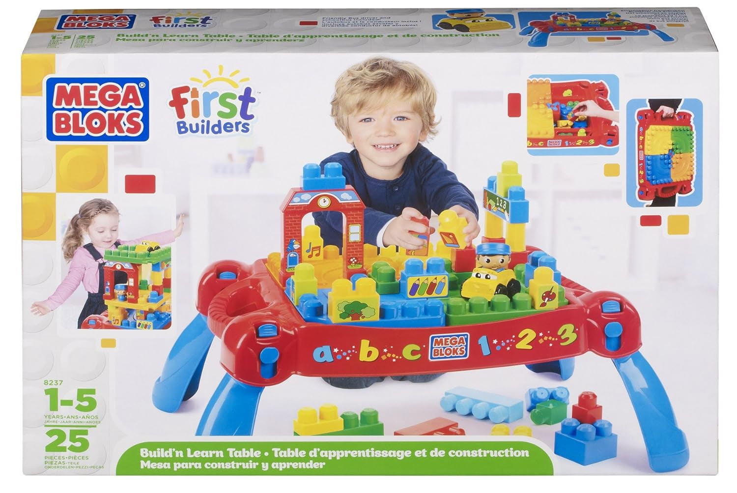 Mega Brands First Builders - Treno Impara Con I Numeri E Le Forme - Costruzioni Per Bambini, Multicolore
