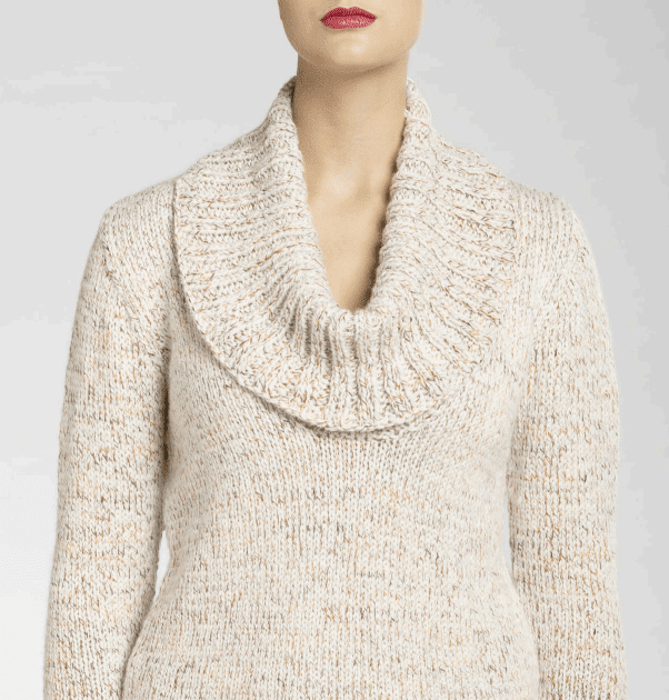 Craft Passions Cowl neck sweater free Knitting pattern link here