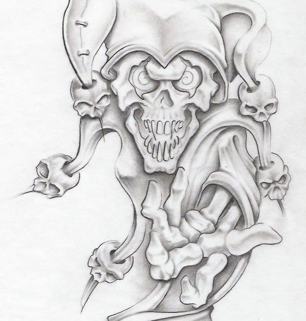 Evil Joker Skull Tattoo Designs - Best Tattoo Ideas