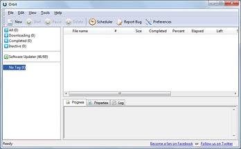 Tampilan / interface Orbit Downloader