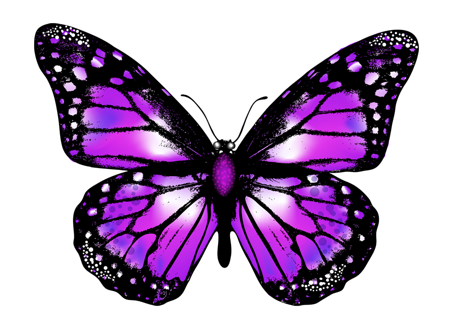 Blue Glowing Butterfly Png Black Background - Draw-ever