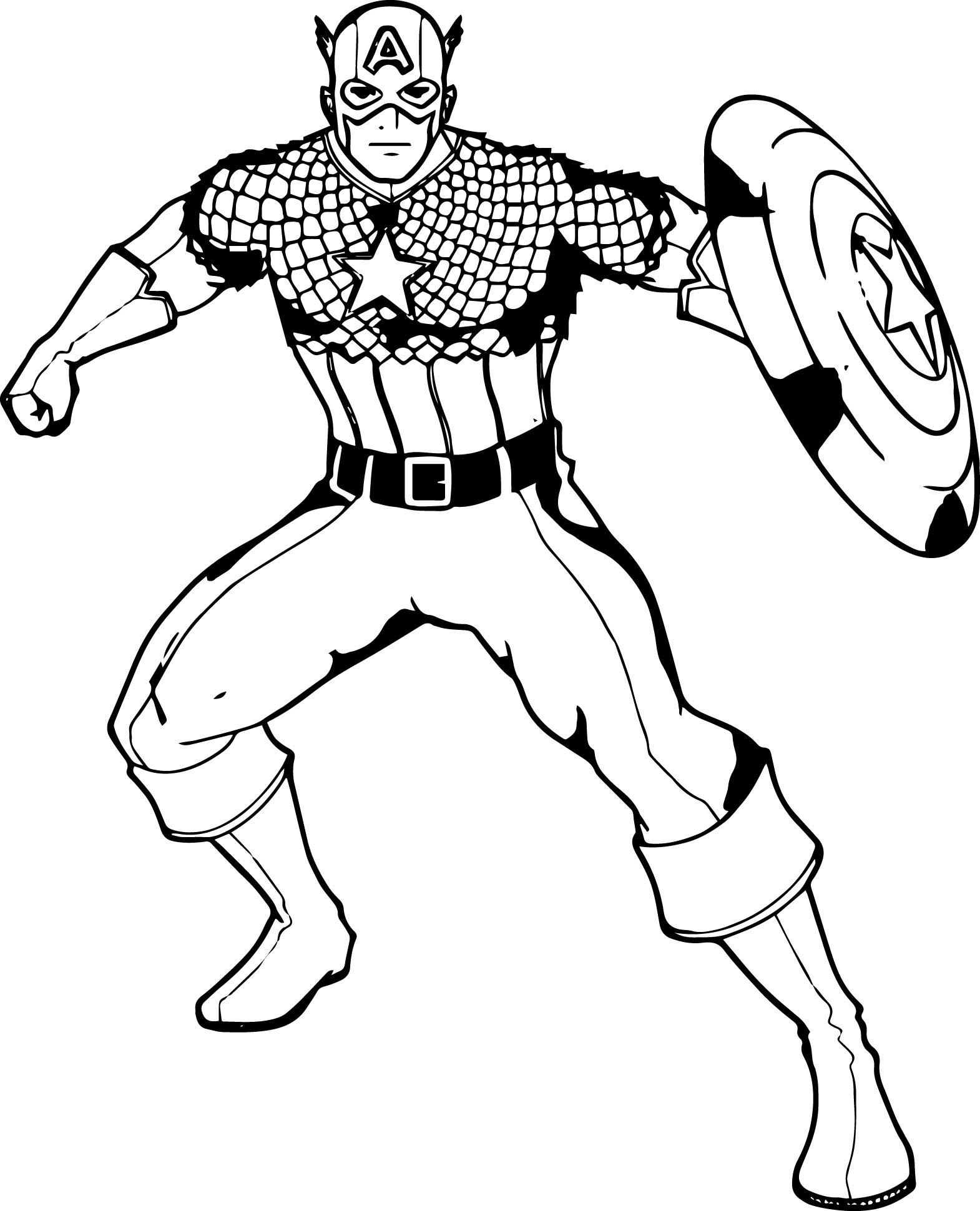 Gambar Mewarnai Captain America