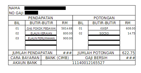 Contoh Slip Gaji Pekerja Malaysia - Contoh Jul