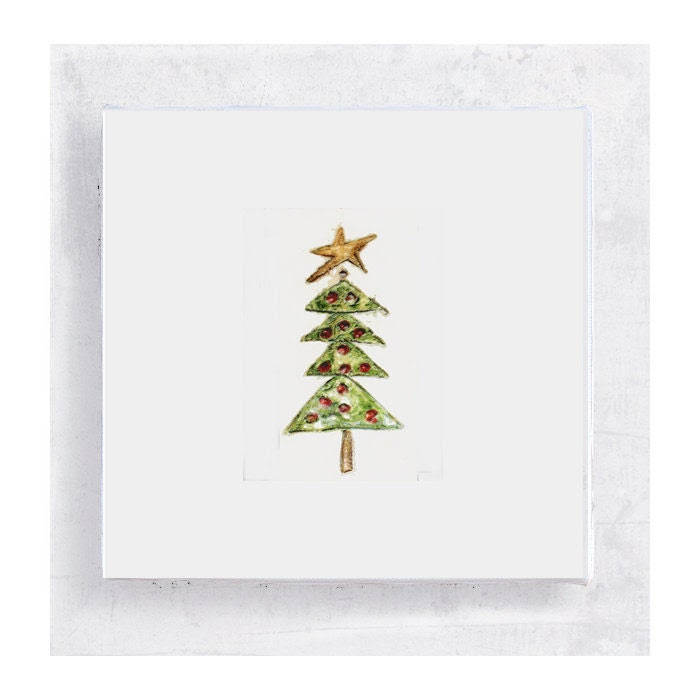 Christmas Art - Christmas Tree with Star Canvas Print on 5x5 Art Block - Mini Art - Wall Art - Home Decor - PeyLu Christmas Art - Christmas Tree with Star Canvas Print on 5x5 Art Block - Mini Art - Wall Art - Home Decor - PeyLu