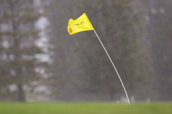 Flag in winds at Hyundai ToC