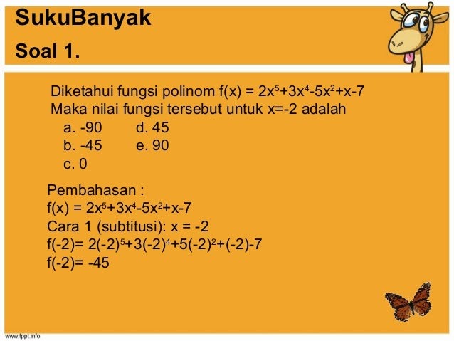Contoh Soal Suku Banyak Dan Pembahasannya Contoh Soal