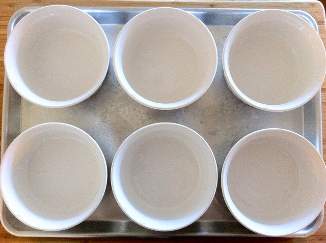 Pot Pie Ramekin Dishes on Baking Sheet